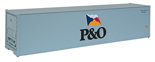 Walthers SceneMaster HO Scale Model of Pacific  and  Orient  Gray Black  Flag Logo  40 Hi Cube Smooth Side Reefer Container