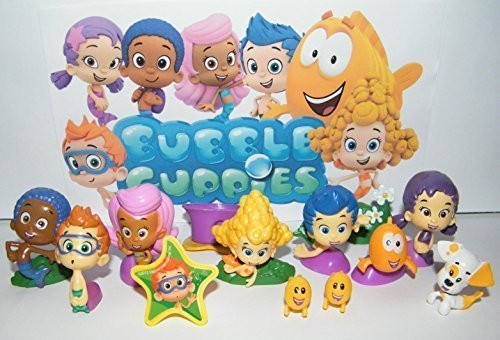 Nickelodeon Bubble Guppies Toy Figure Set of 13 with Bubble Puppy, Goby, Deema, Gil, Oona, Underwater Scenery, Baby Guppies Etc and Special ToyRing! Nickelodeon Bubble Guppies Toy Figure Set of 13 with Bubble Puppy, Goby, Deema, Gil, Oona, Underwater Scenery, Baby Guppies Etc and Special ToyRing!