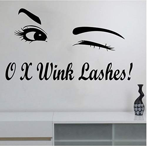 SSHNGM Brows Beauty Salon Wall Decal Make Up Shop Window Sticker Woman Face Eyelashes Lashes Eyebrows Art Mural 30 52Cm.