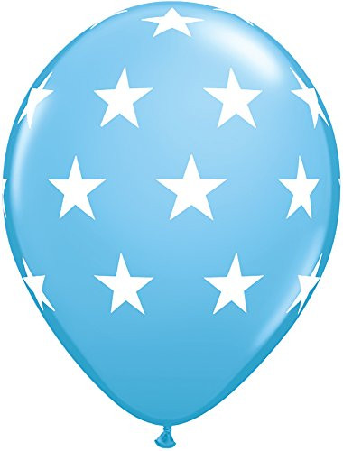 LA Balloons 41507"Big Stars" Qualatex Latex Balloons (50 Pack), 11", Dark Blue & Pale Blue