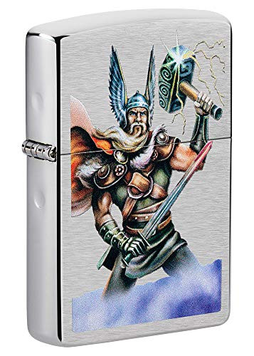 Zippo Thor Design Brushed Chrome Thor Pocket Lighter one Size