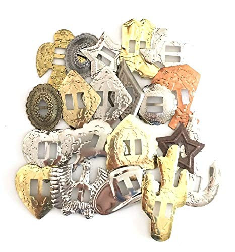 Quality Western Concho Grab Bag Mixed Western Shapes 25 pcs  Beautiful Western Style Conchos