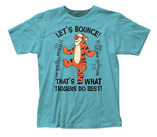 Impact Merchandising Winnie The Pooh Bouncing Tigger Fitted Jersey tee  Large  Aqua