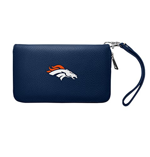 Littlearth NFL Denver Broncos Zip Organizer Pebble Wallet  4 H x 7.5 inch  W x 1 D
