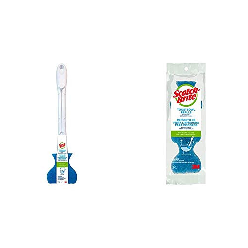 Scotch-Brite Disposable Toilet Bowl Scrubber 1 Handle 1 Refill Blue with Scotch-Brite Disposable Toilet Bowl Scrubber Refill 18 Blue