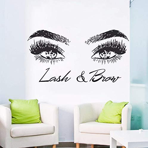 WCIAW 40X80Cm Eyelashes Lashes Eyebrows Brows Beauty Salon Decor Wall Decal Vinyl Sticker Eye Quote Make Up Fashion Stickers Shop Poster