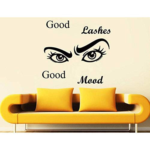 WCIAW 42X45Cm Eyelashes Eye Wall Decal Quotes Good Lashes Good Mood Girl Eyes Eyebrows Vinyl Sticker Beauty Salon Decoration WCIAW 42X45Cm Eyelashes Eye Wall Decal Quotes Good Lashes Good Mood Girl Eyes Eyebrows Vinyl Sticker Beauty Salon Decoration