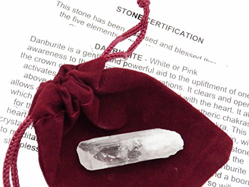 Fundamental Rockhound Products  Danburite from Charcas San Luis Potosi Rough Crystal Gemstone with Carrying Pouch info Card Stone Certification  16 Gram