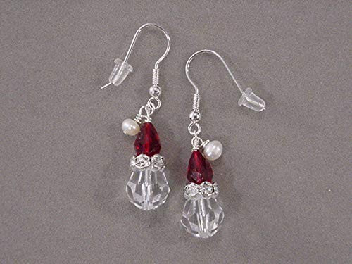 Silver Swarovski Crystal SANTA EARRINGS Silver plated Christmas Jewelry Santa Jewelry Silver Swarovski Crystal SANTA EARRINGS Silver plated Christmas Jewelry Santa Jewelry