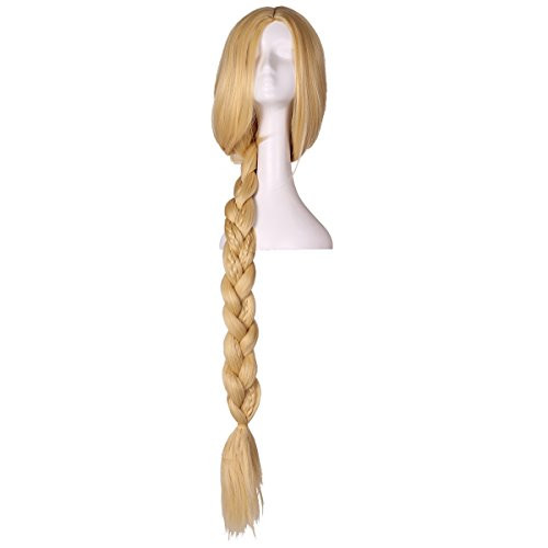 ColorGround Super Long Blonde Braided Cosplay Wig for Women
