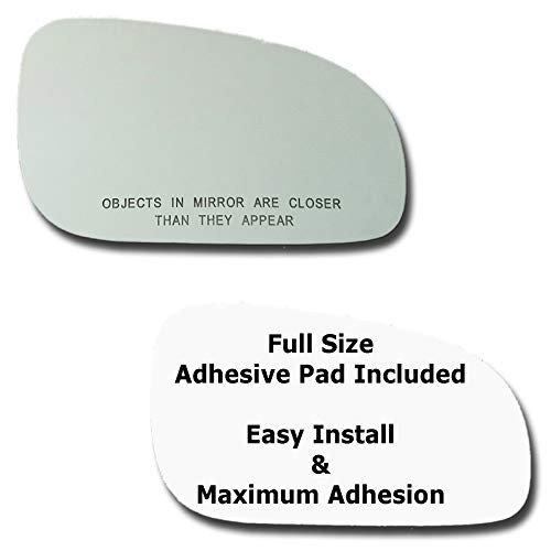 Mirror Glass  plus  Full Size Adhesive Pad for 2001-2003 Volvo S60 Passenger Side Replacement