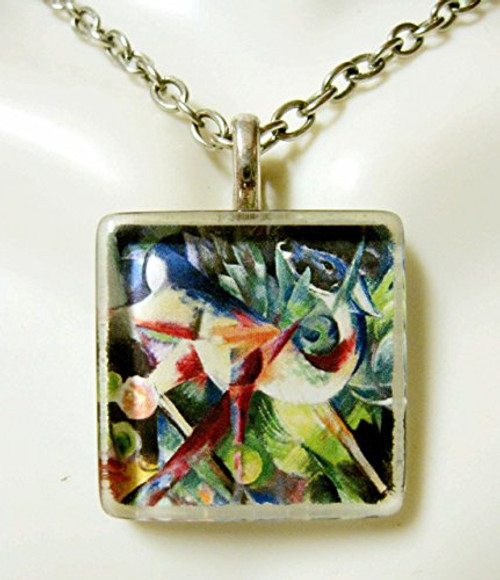 Lamb in the flower garden by Franz Marc pendant and chain - WGP01-026 Lamb in the flower garden by Franz Marc pendant and chain - WGP01-026