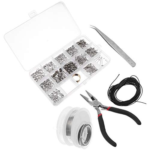 ARTIBETTER Jewelry Repair Kit with Jewelry Pliers Jewelry Making Tools Jewelry Findings Starter Kit for Jewelry Repair Jewelry Making and Beading 1047pcs