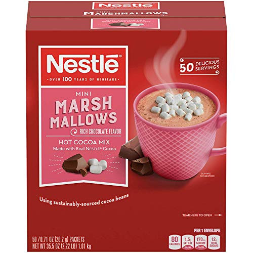 Hot Chocolate Cocoa Mix Powder Instant Packets  Envelopes  OR Cans Oz Winter Drink Milk   Dark Variety ALL FLAVORS  and  COUNTS  50 Packets Nestle Mini Marshmallows