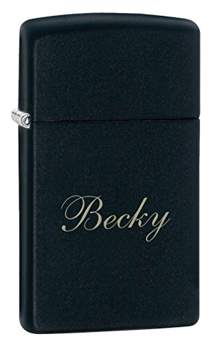 Personalized Zippo Slim Black Matte Lighter with Free Laser Engraving