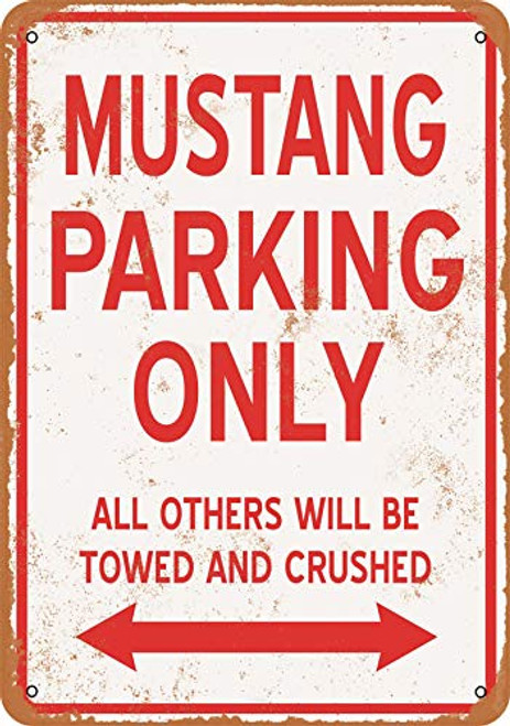 Wall-Color 9 x 12 Metal Sign - Mustang Parking ONLY - Vintage Look Wall-Color 9 x 12 Metal Sign - Mustang Parking ONLY - Vintage Look