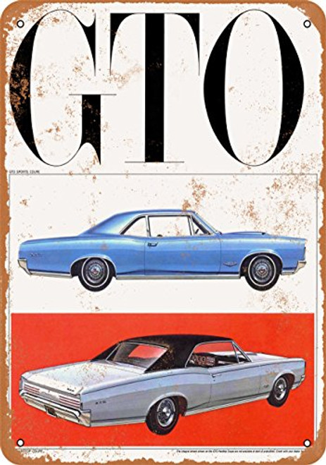 Wall-Color 9 x 12 Metal Sign - 1966 Pontiac GTO - Vintage Look Wall-Color 9 x 12 Metal Sign - 1966 Pontiac GTO - Vintage Look