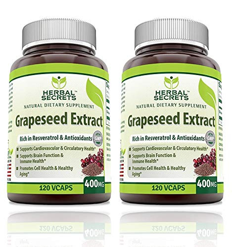 Herbal Secrets Grapeseed Extract 400mg 120 Capsules  Pack of 2