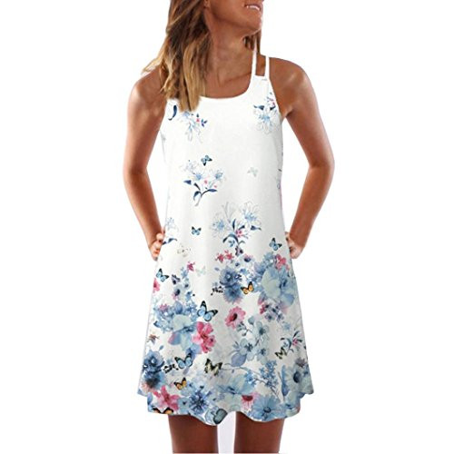Women Loose Summer Vintage Sleeveless Dress 3D Floral Print Bohe Tank Short Mini Dresses Women Loose Summer Vintage Sleeveless Dress 3D Floral Print Bohe Tank Short Mini Dresses