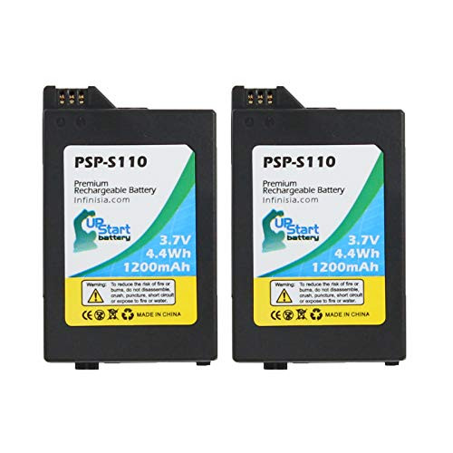 2-Pack PSP-S110 Battery Replacement for Sony PSP 3000 PSP 2000 PSP 3001 PSP 2001 PSP Slim PSP S110 PSP 3004 PSP 3002 Video Game Console - Compatible with Sony PSP-S110 Battery 3.7V 1200mAh