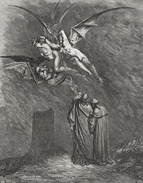 Engraving By Gustave Dore 1832-1883 French Artist And Illustrator For Inferno By Dante Alighieri Canto Ix Line 46 Poster Print 13 x 16 Engraving By Gustave Dore 1832-1883 French Artist And Illustrator For Inferno By Dante Alighieri Canto Ix Line 46 Poster Print 13 x 16