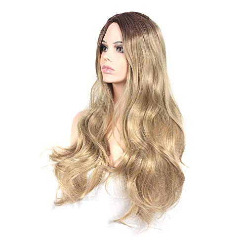 Blonde Wigs for Women Natural Wave Long Hair Wig Ombre Synthetic Middle Side Part Wigs Fiber Heat Resistant Curly Wigs Cosplay Party Daily Blonde Wigs for Women Natural Wave Long Hair Wig Ombre Synthetic Middle Side Part Wigs Fiber Heat Resistant Curly Wigs Cosplay Party Daily