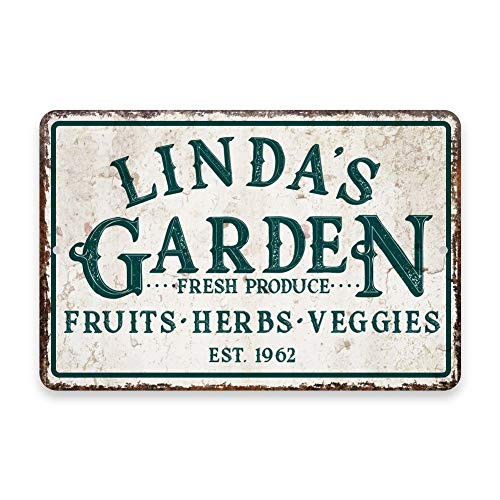 LPLED Personalized Your Names Vintage Distressed Garden Metal Plaque Sign Wall Decor Customized Gift  Garden-2