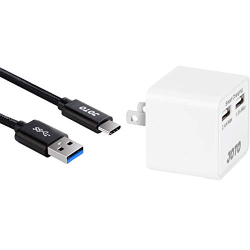 JOTO Type C Cable Extra Long 10ft USB-C 3.1 Type-C to USB 3.0 Type A Charging Data Cable Bundle with Dual Ports USB Wall Charger Power Adapter with Smart IC Intelligent