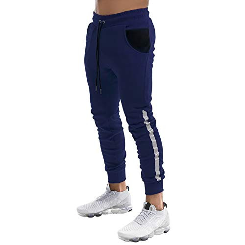 BOOMLEMON Mens Jogger Pants Gym Slim Fit Training Sweatpants Bodybuilding Workout Track Pants Purple Tag 2XL
