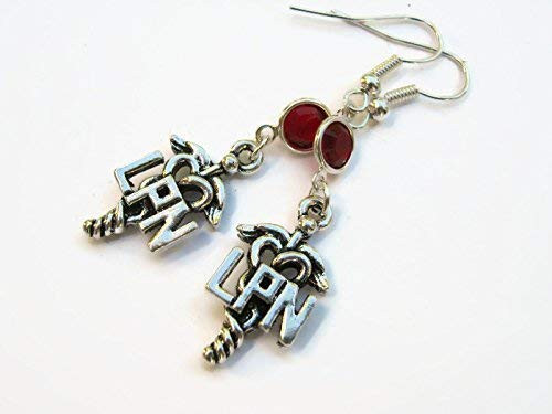 LPN Birthstone Earrings Personalized Nursing Caduceus Earrings Licensed Practical Nurse Gift Swarovski Crystal Jewelry LPN Birthstone Earrings Personalized Nursing Caduceus Earrings Licensed Practical Nurse Gift Swarovski Crystal Jewelry