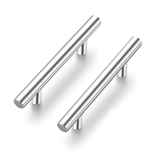 Ravinte 30 Pack 5 Solid Kitchen Cabinet Handles Satin Nickel Cabinet Pulls Brushed Nickel Drawer Pulls Kitchen Cabinet Hardware Kitchen Handles Sliver Cabinets Drawer Handles 3 Hole Center