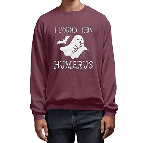 T-Crafts Adorable White Ghost I Found This Humerus Sweatshirt  Maroon Small