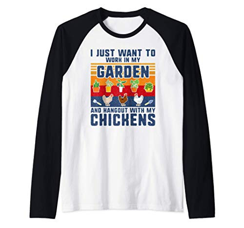 Chickens Owner Gardening Lover Farmer Flowers Chicken Garden Raglan Baseball Tee Chickens Owner Gardening Lover Farmer Flowers Chicken Garden Raglan Baseball Tee