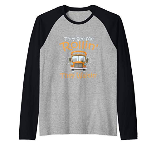 Funny School Bus Driver Raglan Baseball Tee
