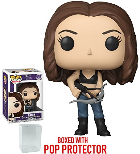 Funko Pop! TV: Buffy the Vampire Slayer 25th Anniversary - Faith Vinyl Figure (Bundled with Pop BOX PROTECTOR CASE)