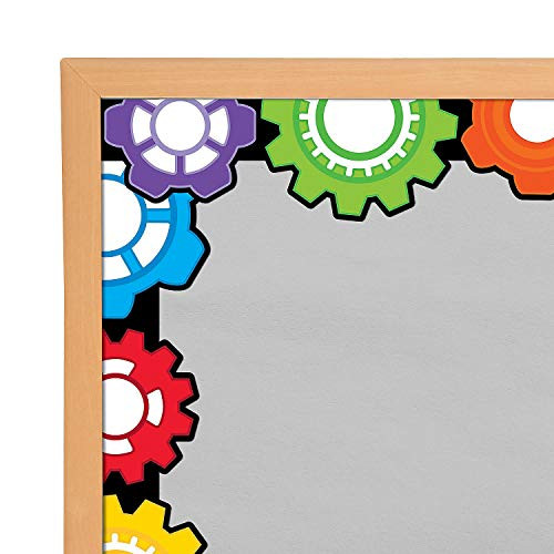 Fun Express Stem - Gears Bulletin Board Border - 12 Pieces - Educational and Learning Activities for Kids