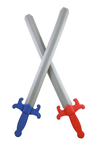 Giant Foam Great Swords 2 Pack Warrior Weapons Toy Set for Kids + Red Sword and Blue Sword