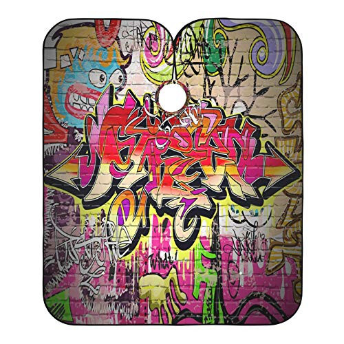 Blueangle Graffiti Wall Barber Styling Cape - Waterproof Salon Cape for Men 65 x 55 inches Hairdresser Cape for Hair Treatment - Cutting Coloring Perming
