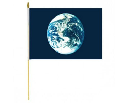12x18 12x18 Planet Earth Stick Flag wood Staff BEST Garden Outdor Decor polyester material FLAG PREMIUM Vivid Color and UV Fade Resistant