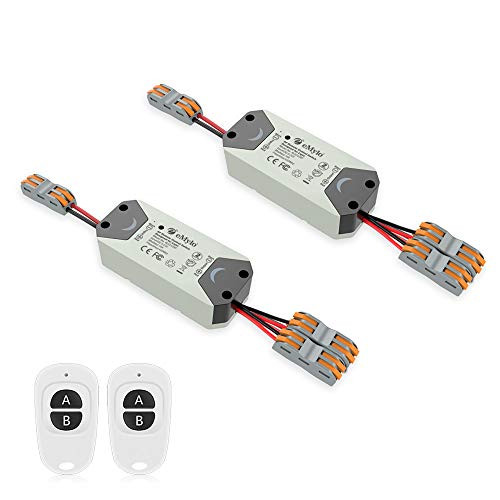 Smart RF Relay Switch eMylo Wireless Remote Control Switch DC 12V RF Receiver 433Mhz Relay Module Home Automation with Two Transmitters Two Channels 2packs
