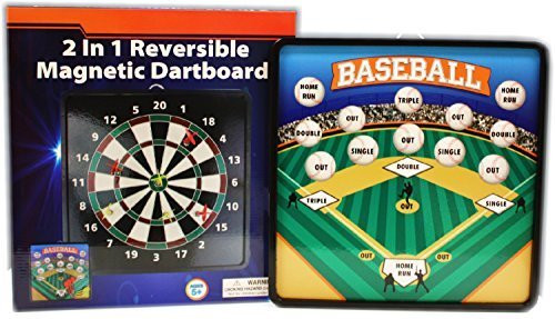 Homeware 2 in 1 Reversible Magnetic Dartboard  Dart Board  with Standard Darts  and  Baseball Games