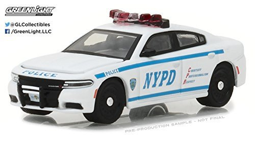 Greenlight 42821 2017 Dodge Charger Pursuit Police New York Police Department (NYPD) with NYPD Squad Number Decal Sheet Hobby Exclusive 1/64 Diecast Model Car