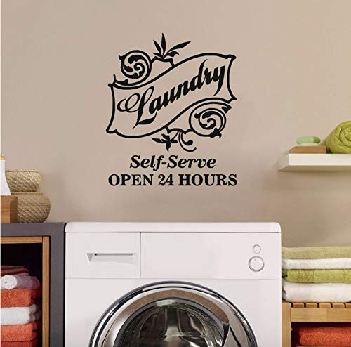 WSZAGM Laundry Room Wall Sticker Self Serve Logo Wall Decal Laundry Room Decor Open 24 Hours Wall Poster Vinyl Art 57X66Cm WSZAGM Laundry Room Wall Sticker Self Serve Logo Wall Decal Laundry Room Decor Open 24 Hours Wall Poster Vinyl Art 57X66Cm