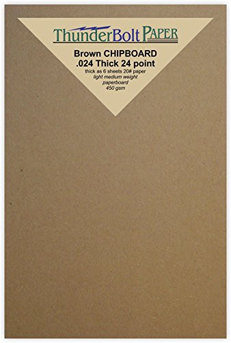 100 Sheets Chipboard 24pt (point) 4 X 6 Inches Light Medium Weight Photo Card Frame Size .024 Caliper Thick Cardboard Craft Packaging Brown Kraft Paper Board