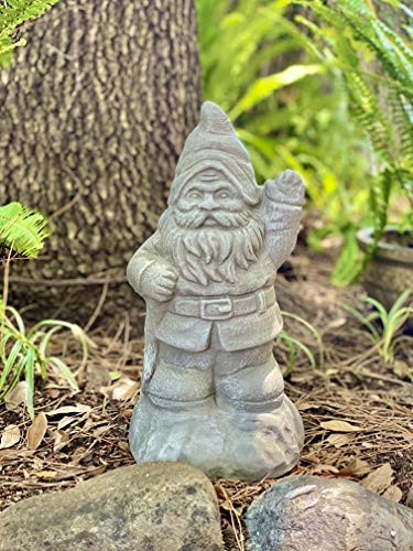 Elly Decor Statue 14-inch Standing Sculpture for Your Patio  and  Yard Outdoor Indoor Lawn decor Ceramic Figurine Garden Gnome Cement Stone Finish