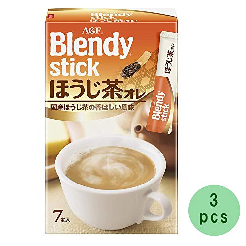 Blendy Stick Roasted Green Tea Au Lait 2.1oz 3pcs Japanese Instant Tea AGF Ninjapo