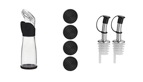 Trudeau Set of Bottle Opener 6/Cdu, St/2 Bottle Pourers and St/4 Coasters Black
