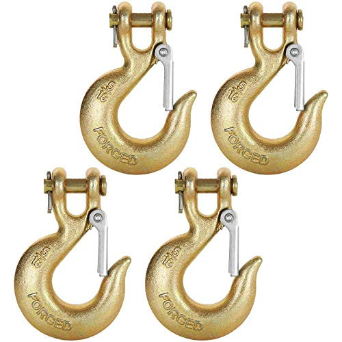 4 Pack 5 16 Inch Clevis Slip Hook Clevis Safety Hook with Safety Latch Clevis Rigging Tow Winch Trailer 14000 Lb Capacity 3 4 in Opening