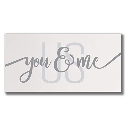 You  and  Me Us Script Rustic Wood Wall Sign 9x18