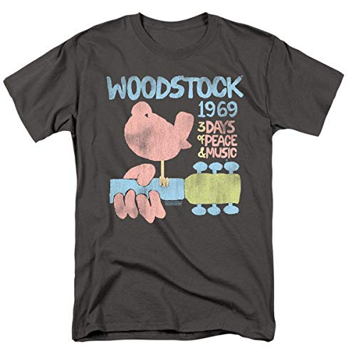 Popfunk Woodstock Music Festival 50 Years of Peace  and  Music T Shirt  and  Stickers  X-Large  Charcoal Popfunk Woodstock Music Festival 50 Years of Peace  and  Music T Shirt  and  Stickers  X-Large  Charcoal